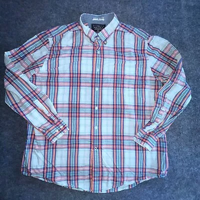 Nautica Shirt Men's XL White Plaid 100% Cotton Classic Long Sleeve Button-Down • $19.99