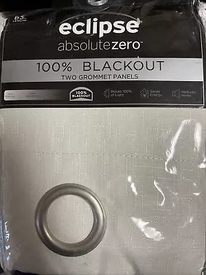 ECLIPSE Absolute Zero 100% Blackout Curtains 2 Panel Kylie Ivory 63  NEW • $12.99