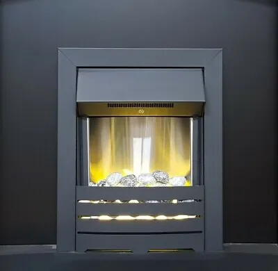 Electric Fire Black Pebbles Inset 1kw - 2kw Heat Output Modern • £154.99