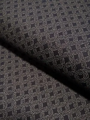 Japanese Traditional Black Woven Traditional Cotton Fabric For Dress Quilting • £1.50