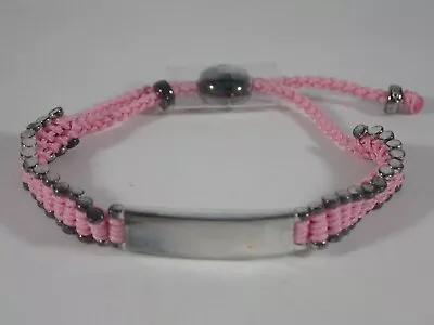 LINKS OF LONDON STERLING SILVER W/ PINK CORD BABY GIRL FRIENDSHIP ID BRACELET • £48.26