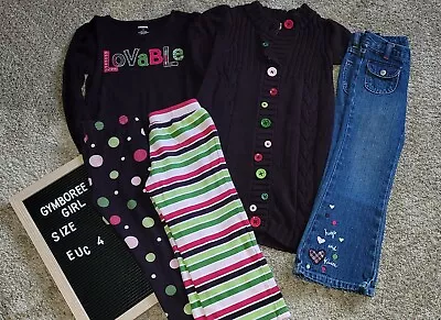 Gymboree Girls Stripe Pants Pups And Kisses Size 4 Jeans Sweater Leggings Shirt • $65.99