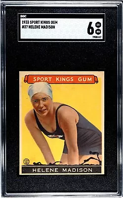 1933 Goudey Gum Sport Kings #37 HELENE MADISON SGC 6 SWIMMING GOAT OLYMPICS HOF • $649.95