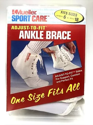 Vintage 1998 Ankle Brace Mueller Sports Medicine Adjust -to - Fit Prod. 4572 Wht • $22.99