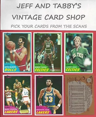 1981-82 Topps Basketball East West Mid-west Set/ C Drop Down Menu 4 Card U Get • $1