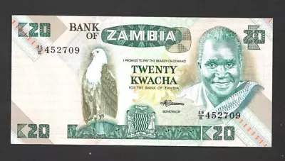 20 Kwacha Unc  Banknote From  Zambia 1980-88  Pick-27 • $0.99