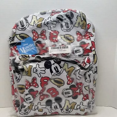 Disney Minnie Mickey Mouse All Over Print 16  Large School Backpack Bag New • $19.99