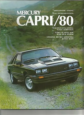  Original 1980 Mercury Capri Sales Brochure With Capri RS Turbo RS And Ghia • $7.49