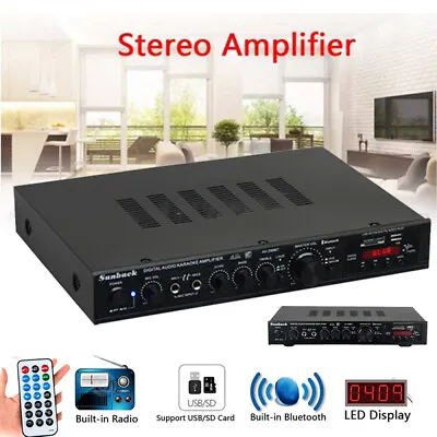 5CH 2000W Power HiFi Bluetooth Amplifier USB Stereo SD For Theater Home Cinema • £83.99