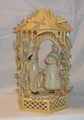 Vintage Wilton Holly Hobbie Wedding Cake Topper Gazebo - Flowers & Doves - As Is • $8