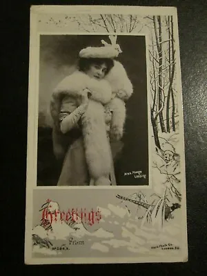 Postcard Of Miss Madge Lessing (Christmas Greetings) 1908 • £0.99