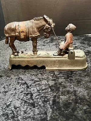 Antique All Original Cast Iron Mechanical Bank  I Always Did Spise A Mule  1890s • $250