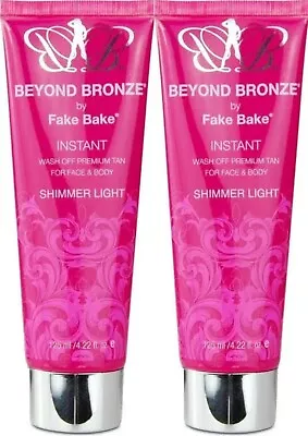 2 X Fake Bake Beyond Bronze Instant Shimmer LIGHT 125ml - Fake Tan • £7.95