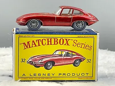 1960's Matchbox Moko Lesney#32B Jaguar XKE NMint In D1 Box All Original N.O.S • $174