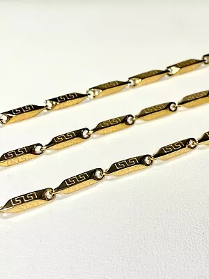 Men's 14k Gold Stamp Bullet Chain Necklace Stainless Steel Chain Width 4mm 22  • $19.99