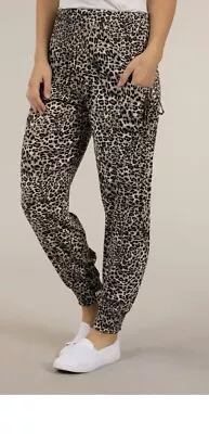 Caroline Morgan Leopard Print Harem Pants Women Casual Baggy Size 18 New • $33