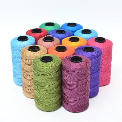 Colorful 1.5mm Macrame Rope Cotton Twisted Cord Hand Craft String DIY Home Decor • $8.35