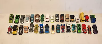 Hot Wheels Matchbox & More Lot Of 34 Die Cast Cars Vehicles 1:64 • $18.99