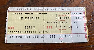 1976 Elvis Presley Ticket Stub Buffalo NY The Aud Memorial Auditorium RARE!! • $175