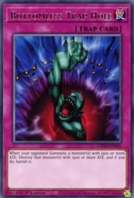 Yugioh! Bottomless Trap Hole - GEIM-EN045 - Rare - 1st Edition Near Mint Englis • $0.99