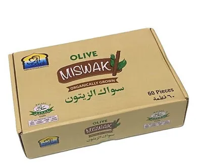 Organic OLIVE MISWAK Natural Toothbrush Fresh Stick (Box Of 60 Pieces) • £29.99