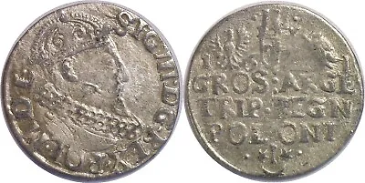 1621 Poland Sigismund III Vasa 1587-1632 Silver 3 Groschen (Trojak) KM# 31 • $29
