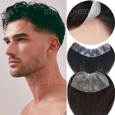 Thin PU Skin Tape In Human Hair Toupee Mens Frontal Hairline Forehead System UK • £45.77