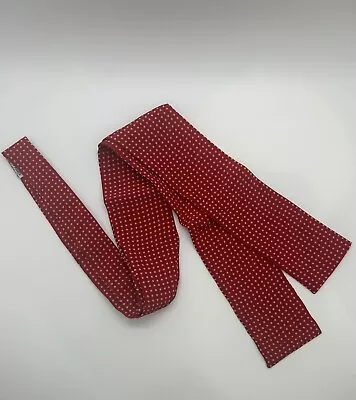 VTG Mens Silk Bow Tie Bowtie Red Beige Polka Dot • $25