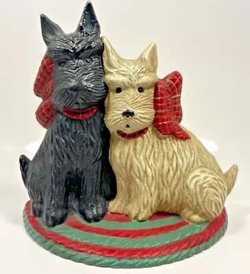 Vtg Midwest Of Cannon Falls Scottish Terrier Puppy Dogs Cast Iron Door Stop • $22
