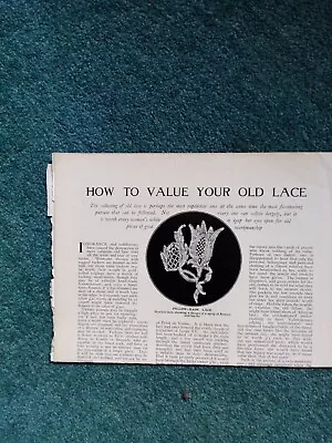 El35 Ephemera 1900s Article How To Value Your Old Lace  • $3.30