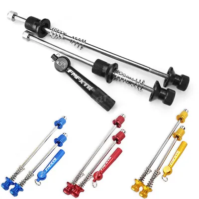 MTB Road Bike Quick Release Bike Skewers Front Rear Wheel Hub Skewer 145/183mm • £12.39