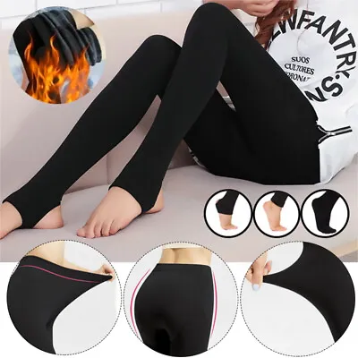 £2.88 • Buy Womens Fleece Lined Thermal Leggings Winter Warm Thick Stretchy Leggings Pants