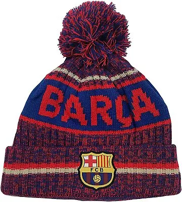 Icon Sports Men's Fc Barcelona Pom Beanie Color Blue/Red • $16.99