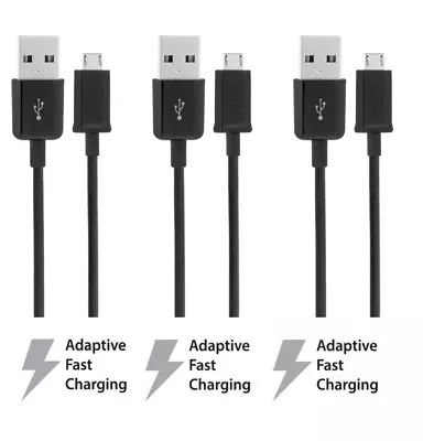 3x Rapid Charge Micro USB Cable Fast OEM Quality Power Sync Cord Charger Black • $10.39