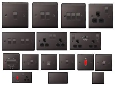 BG Nexus Metal Light Switches & Sockets Electrical Wall USB Insert -Black Nickel • £4.60