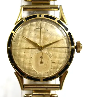 Vintage Lord Elgin Clubman Enamel Bezel Mechanic 21J 680 Wrist Watch Runs Lot.e • $124.99