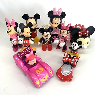 Disney Mickey Mouse Figures Minnie Toy Cars Disneyana Collectible Lot Of 10 • $10.80