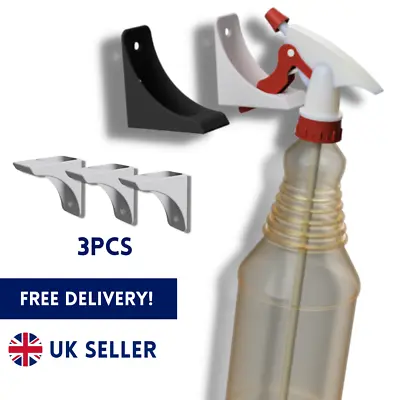 £3.99 • Buy 3X Spray Bottle Storage Hook Wall Mounted Holder Cleaning Accessories For Garage