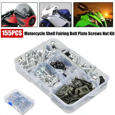 155x Motorcycle Shell Fairing Bolt Plate Screws Nut Hardware Assortment Kit，; • $27.95