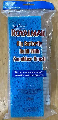 Royalmaid ~ Big Butterfly Mop Refill W/ Scrubber Brush ~ 9 7/8  ~ Brand New • $11.89