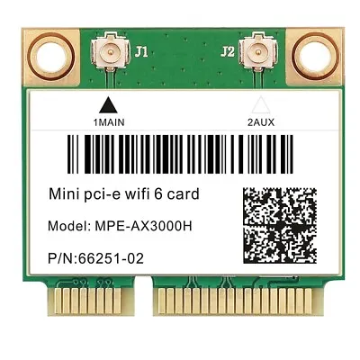 AX3000 Dual Band WiFi 6 MPE-AX3000H 802.11AX Bluetooth 5.2 Mini PCI-E WiFi Card • $15.59