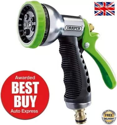 Draper 25342 Garden Hose Watering 7 Pattern Jet Spray Gun With Aluminium BodyNEW • £12.66