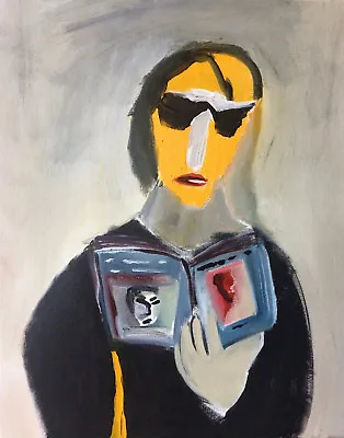 Miles Davis With A Book: Oil Painting On Canvas (16  X 20 ) • $450