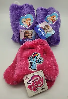 Girls Puffy Crew Socks Size 7-9 Frozen Elsa/Anna (2) & My Little Pony Dash (1) • $8.99