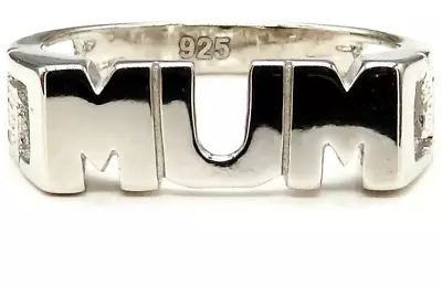 SILVER MUM RING CURB LINK SHOULDERS Size N 2.9g 925 STERLING SILVER NEW  BOXED • £19.95