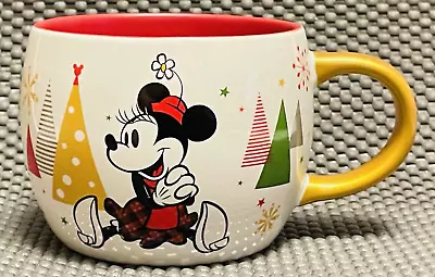 Disney Store Minnie & Mickey Mouse Christmas Trees & Snowflakes Coffee Mug/Cup. • $10.95