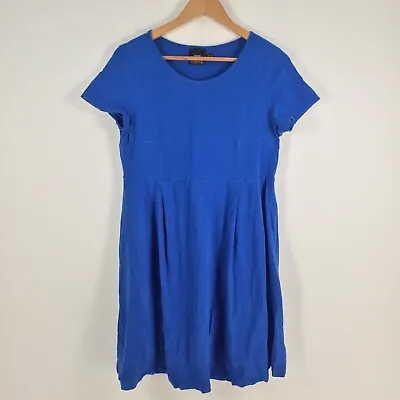 $24.95 • Buy Asos Maternity Dress Size 14 Fit Flare Blue Stretch Short Sleeve 034006