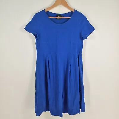 $24.95 • Buy Asos Maternity Dress Size 14 Fit Flare Blue Stretch Short Sleeve 034006