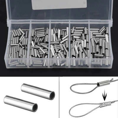 $8.99 • Buy 250 Single Barrel Crimp Sleeves Connector Kit For Fishing Line 1.8 2 2.2 2.4 2.6