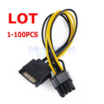 15-pin SATA Male To 8-pin (6+2) GPU Graphic Card Power Adapter Cable PCI-E Lot • $145